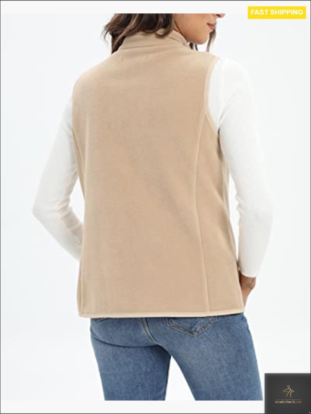Fleece Vest with 6 Pockets Lightweight Classic Zip Up Sleeveless Women's - Picture 6 of 7
